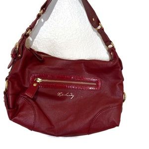 Kate Landry red purse polyurethane gold hardware